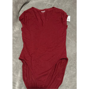 Women's Old Navy burgundy V-Neck Bodysuit S